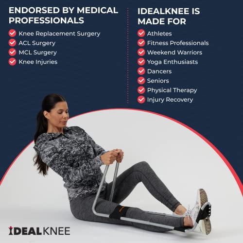 IdealKnee Knee Extension Device Knee Stretcher Knee Rehab Equipment 2 Pads | ACL & MCL Recovery Support, Knee Mobility Training, Therapy Rehab Use, Adjustable Extension Design, Supports Range of Motion