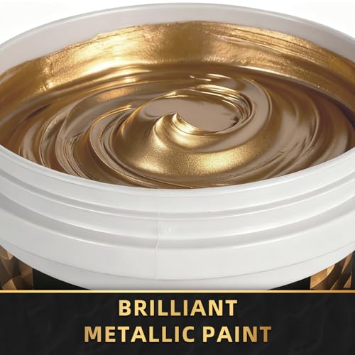 Falling in Art 33.8 Oz Heavy Body Gold Metallic Acrylic Paint, Non-Toxic | Art Craft Paints for Canvas, Wood, Clay, Fabric, Metal, Furniture - color: Gold
