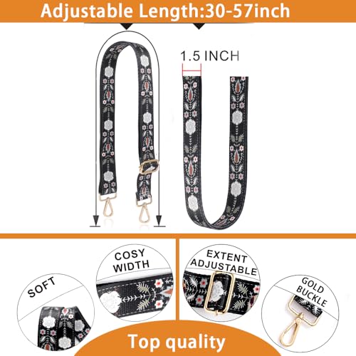 S-Jacorry Purse Strap Replacement Crossbody Wide Shoulder Strap Adjustable Canvas Straps Handbag Strap Replacement Belts - color: Gold Buckel-167
