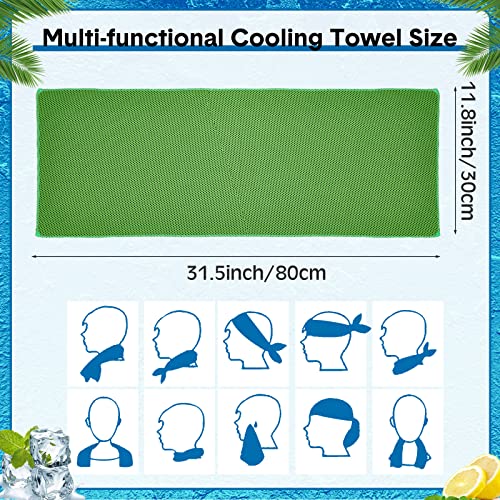 Hosuly Cooling Towel Bulk 32 x 12 Inch Ice Towel Chilly Soft Sport Yoga Athletes Gym Workout Camping Fitness Running - color: Colorful Style