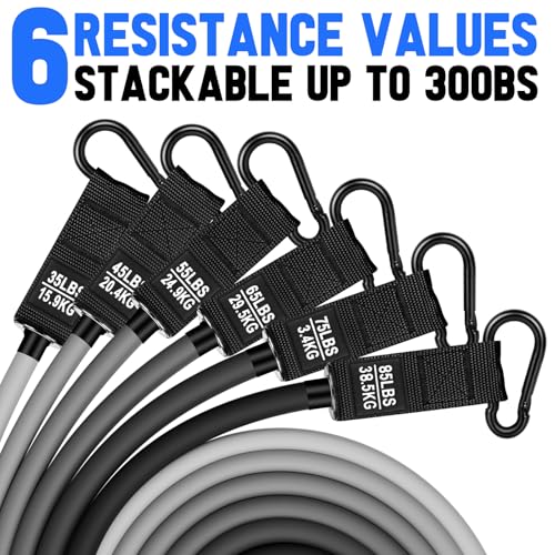 Heavy Resistance Bands for Working Out, 300lbs/360lb/420lb Exercise Bands Workout Bands with Handles, Door Anchor, Ankle Straps, Home Gym Workout Equipment for Men Fitness Strength Training Stretching - color: Black, style: 360LBS