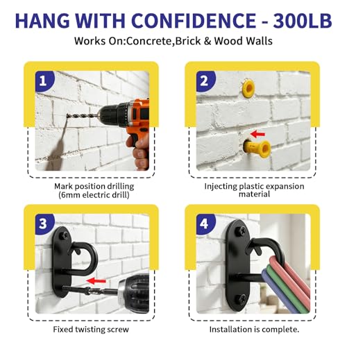 GPANDAG 3 Pack Resistance Band Wall Anchor