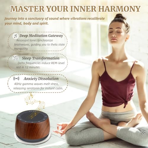 Cordless Automatic Tibetan Singing Bowl,256HZ-432HZ-528HZ 9 Tones 4-Speed Auto-Off Timer,Full Touch Glow Buttons,2000mAh Battery,Deep Ethereal Sound,Yoga,Meditation,Stress Relief (Wooden) - color: Wooden