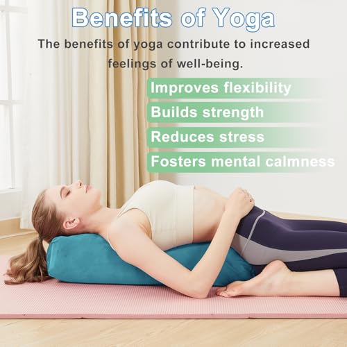 Rectangular Yoga Bolster Pillow for Restorative Yoga - color: Green