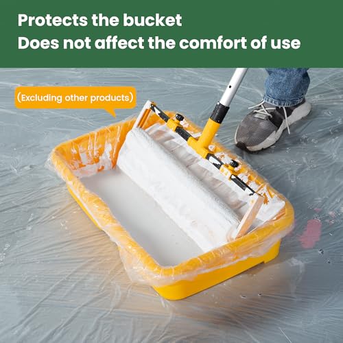 Voomey 18 Inch Paint Tray Liners, Plastic Paint Tray Liner 5 Packs for 18 inch Paint Roller Kit, Disposable for Quick Cleanup - size: 5 Pack 18” Plate Liner Pouch