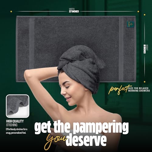 Pearl Linens Pack of 24 100% Cotton Hand Towels, Salon Towels for Spa, Gym and Bathroom Use, Hair Towels in Bulk, Soft, Absorbent, Quick Dry & Machine Washable, 16x27 inches, Grey - color: Grey, size: Hand Towel (PK 24)
