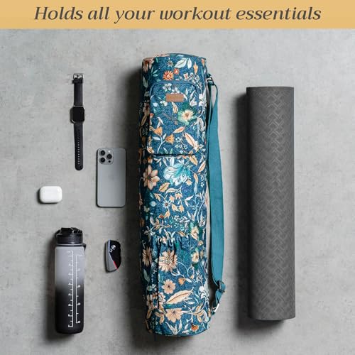 Maison d' Hermine Yoga Mat Duffle Bag Gym Tote Yoga Mat Carry Bag - color: Luxury Loft - Dark Teal, style: Yoga Mat Carry Bag
