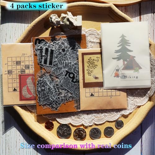 CATaireen Vintage Junk Journal Items Die Cut Cutout Translucent Paper Stickers Art Aesthetic Scrapbook Kit Clear Back Decal Travel Journaling Diary Stuff Collage Supplies (291pcs Embellishment)