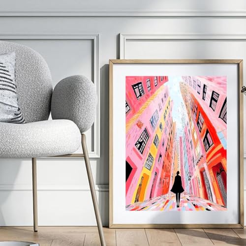 igoodom Diamond Art Kits for Adults, DIY Pastel City Wanderer Wall Decor | Diamond Painting Kit - Sparkling Full Drill Design Perfect for Home Decor, Holiday Gifting, And Relaxing Crafting 12x16inch - color: MZ3057, size: 11.8x15.7in(30x40cm)