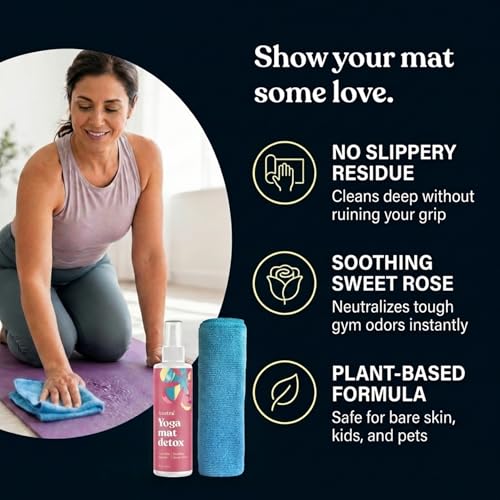 ASUTRA Yoga Mat Cleaner Spray (Soothing Sweet Rose), 4 fl oz