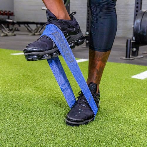 Serious Steel Fitness 패브릭 미니 루프 미끄럼 방지 저항 밴드 세트 | 워밍업, 물리 치료, 둔근 훈련, 속도 및 민첩성 운동 밴드 - color: 레벨 4 - 헤비 (블루)