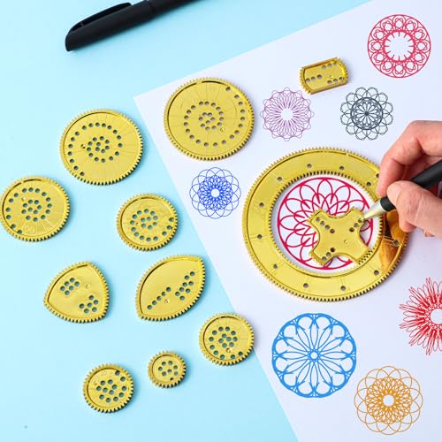 Chivao Spiral Art Kit Circle Stencils Drawing Tool Geometric Ruler,Modern - style: Contemporary