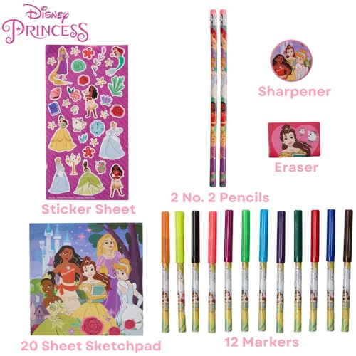 Disney Princess Color and Roll Activity Set with Carrying Case, Stickers, & Art Supplies - style: Disney Princess