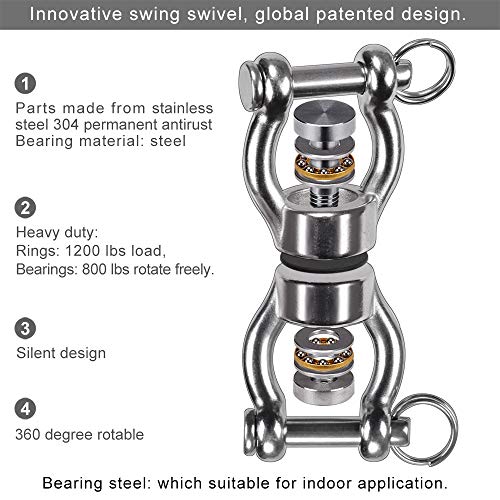 SELEWARE Heavy Duty Bearing Swing Swivel, 360° Rotation Hanging Accessory - color: Swivel - Style B
