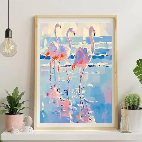 NDNXYXGS Paint by Numbers Kits for Adults,Animals DIY Painting Kit on Canvas,Flamingo Color by Numbers,Large Adult Paint by Number for Wall Decor and Gifts (Crane) - color: crane