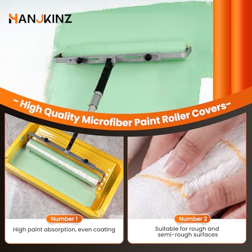 18 Inch Microfiber Paint Roller Covers, 3 Pack, 3/8" Nap | Thick Microfiber Sleeves 18 Inch, Wide Large Rollers, Practical Painting Supplies for Big Wall Painting Jobs - size: 18 Inch,3 Pack