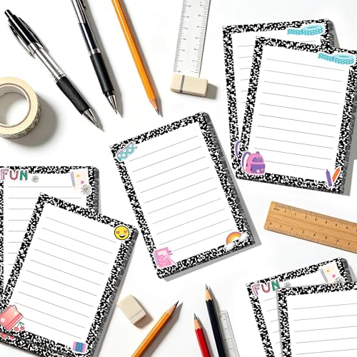 24 Pcs Teacher Appreciation Gifts Bulk, Back to School Sticky Notes | Composition Notebook Classroom Decor, End of Year Thank You Gifts for Teacher Team Coworker Office Supplies(Notebook) - color: 24pcs School-b