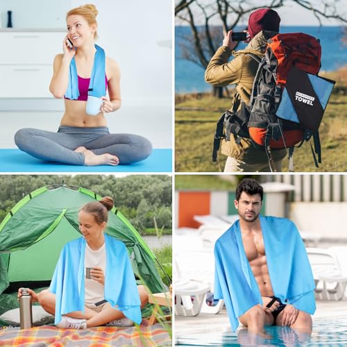 Camping Towel L Size Fast Drying Microfiber Lightweight for Men Women Travel Body Beach Hiking Swimming Yoga Mat Sweat Towels(Blue, 1 Pack L) - color: Blue, size: 1 Pack L