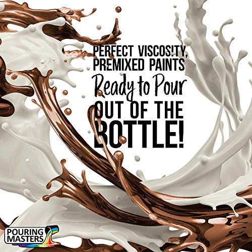 Pouring Masters Coffee Brown Metallic Pearl Ready to Pour Acrylic Pouring Paint - Premium 8-Ounce Pre-Mixed Fluid Acrylic Paint - Fluid Art Supplies for Canvas, Wood, Paper, Tile & Rocks | Ready to Pour, Premium Pre-Mixed Fluid Acrylic Paint - Fluid Art S