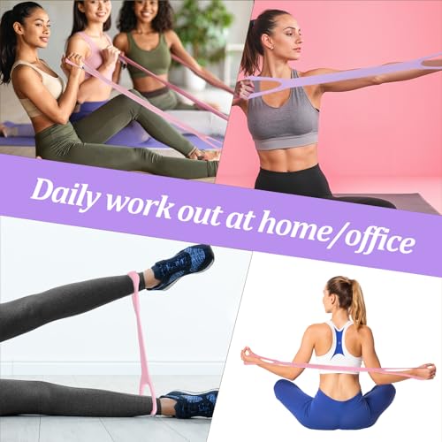 3 Pcs Resistance Bands, Figure 8 Resistance Bands with Handles, Elastic Exercise Band for Yoga Pilates Arm Back Shoulder Training Portable Workout Equipment for Home Gym Travel