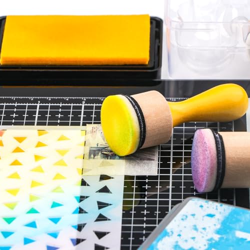26 Pcs/Sets Ink Blending Tool Sets, Include 2 Pcs Round Ink Mini Applicator Tools and 24 Pcs Replacement Refill Foam Pads for Drawing Distressing Blending Scrapbooking & Stamping Supplies (Green) - color: Green