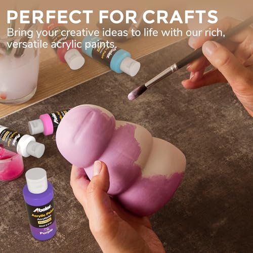ABEIER Acrylic Paint Set, 56 Colors x 2 oz, Non-Toxic Matte Paint | Rich pigments, smooth blending, waterproof when dry, fade-resistant finish, multi-surface art and craft projects