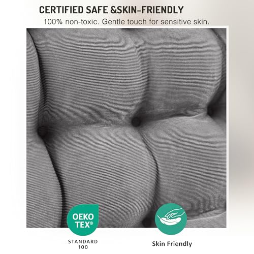 Floor Pillows Set of 4, Large Meditation Cushion for Adults, 22 Inch Square - color: Square | Grey | 2 Pack, size: 4 Pack