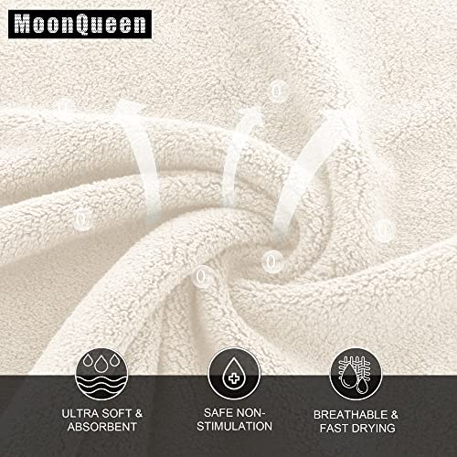 MOONQUEEN Ultra Soft Premium Washcloths Set - 12 x 12 inches - 24 Pack - Quick Drying - Highly Absorbent Coral Velvet Bathroom Wash Clothes - Use as Bath, Spa, Facial, Fingertip Towel (Cream) - color: Cream, size: 12 x 12 Inch(Pack of 24)