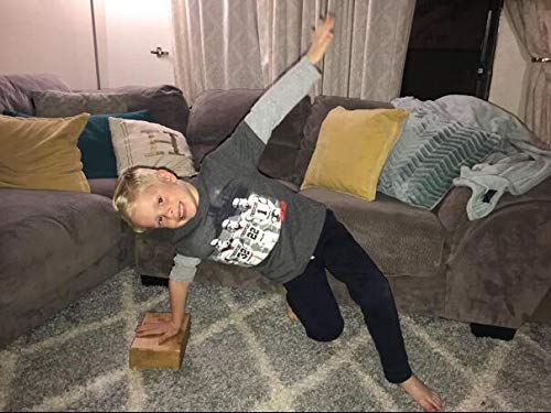 Bamboo Yoga Block (2 PCS), Bamboo Handstand Block,Support Brick to Deepen Poses, Improve Strength and Aid Balance and Flexibility