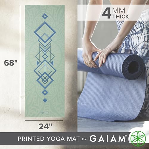 Gaiam Yoga Mat Classic Print, 4mm Non-Slip Mat - color: Fijian Dream
