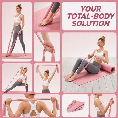 Thigh Trainer for Men & Women,360°Adjustable Pelvic Floor Muscle Trainer, Inner Thigh Exerciser with Massage Ball Set,Resistance Bands for Working Out,Home Fitness Equipment for Hip, Leg, Arm (Pink)