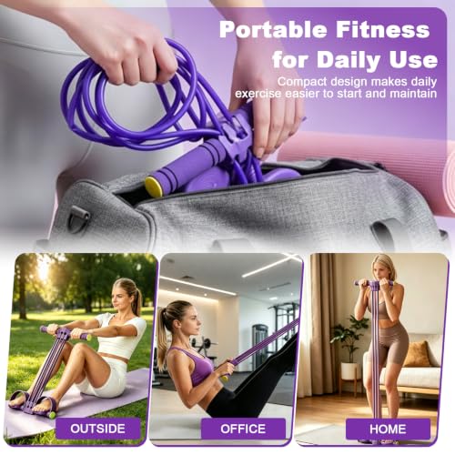 2026 New Multifunction Pedal Resistance Band with Handles, 6-Tube Detachable Tension Rope, Adjustable Foot Pedal Exercise Bands for Abdomen, Waist, Arm, Leg Training, Home Gym & Pilates Gift