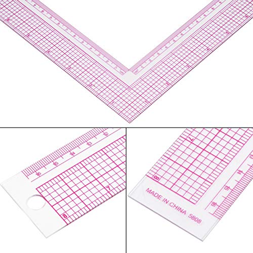 Plastic L Shape Ruler Curve Sewing Measure Professional Tailor Craft Tool(5808) 21.5 * 21.5cm / 8.5 * 8.5inch 28-53g