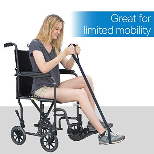 RMS Premium Leg Lifter with Hand Strap and Foot Loop, 35 Inch | Leg Lifter Strap, Helps lift a weak leg into bed, a wheelchair, chair or car without reaching down or using your hands - size: 35 Inch (Pack of 1)