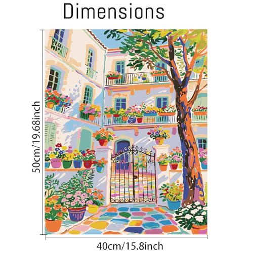 Yiolikan Landscape Paint by Numbers for Adults Beginners | Scenery Adults' Paint-by-Number Kits, Color by Numbers for Adults on Canvas,Perfect for Gift Home Wall Decor(16x20inch) - color: Scenery-4
