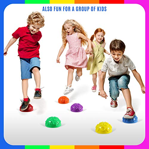 Yes4All Hedgehog Balance Pods for Exercise, Core Body Balancing, Balance Pods for Youth & Adults with Hand Pump - Set of 5 - style: E. Geometric - 6pcs
