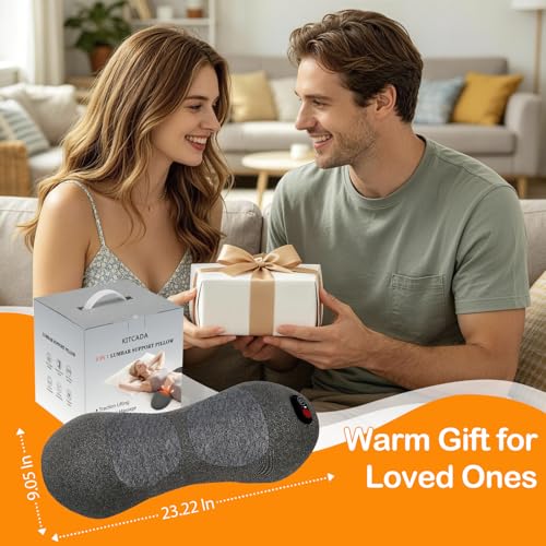 Upgraded Smooth Spine Triple Fusion Back Massager with Heat - Sciatica Pain Relief & Spine Decompression Device, Deep Tissue Massager for Lower Back Pain, Office Chair and Home Use - color: Back