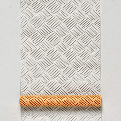 MKM Pottery Tools Wood Twig Rollers for Clay (TW-11 Basketweave) - color: TW-11 Basketweave