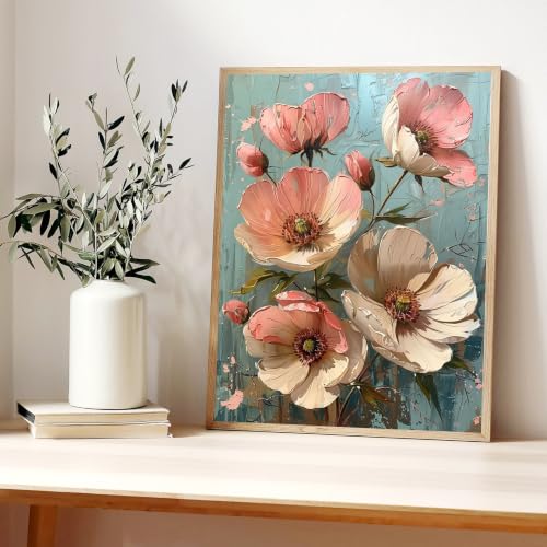 Flower Paint by Numbers Kit for Adults Floral Paint by Number Adult 16x20in | Flowers Paint by Numbers Adult for Home Wall Decor Gifts, DIY Acrylic Oil Painting Pre Drawn Canvas Stress Relief - color: Flowers, size: 16*20inch