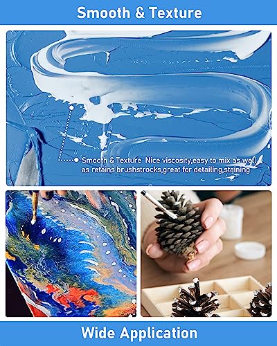 Nicpro White Large Acrylic Paint (69 oz, 2040 ml), Rich Pigments, Non Toxic (Pack of 2) - color: White, size: 69 Fl Oz (Pack of 2)