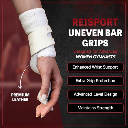 Reisport Women's Uneven Bar Gymnastics Grips - Durable Leather Hand Grips for Gymnastics Bars Women & Girls - Gymnastics Equipment & Accessories for Advanced Gymnasts - size: X-Large, style: Double Buckle