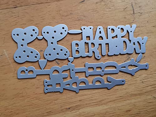 Letter Happy Birthday Thank You Mr&Mrs Best Wishes Happy Anniversary Heart Metal Cutting Dies Stencil DIY Scrapbooking Embossing Tool DIY Paper Cards Album Decoration (Happy Birthday) - style: Happy Birthday