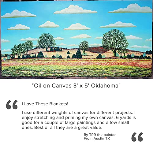 Creative Mark Unprimed Cotton Duck Deluxe Canvas - #10 15oz Folded Canvas - 96" x 6 Yards - Bulk Un-Stretched Duck Canvas Fabric for Artists - color: 15oz, size: 96" x 6 Yards