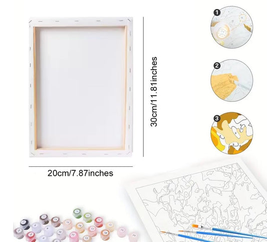 Floral Window Paint by Numbers Kit for Adults - DIY White Daisy Painting on Canvas, Acrylic Paint Set, Suitable for Beginners, Art for Home Decoration or Gifts.(8X12IN Framed) - color: HSX00002, size: 8X12IN Framed