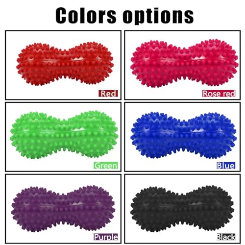 Agatige Double Peanut Massage Lacrosse Ball, Spiky Therapy Ball for Leg Back Shoulder Muscle Release Relief Deep Tissue Massage Yoga Ball for Yoga, Pilates, Tennis(Purple) - color: #5