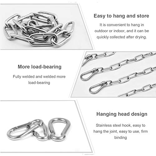 Hanging Swing Chair Chain Kit, 2 Set Stainless Steel Hardware Heavy Duty Porch Swing Hammock Chain Kit Hanging Hooks for Hammock, Rope, Tire, Tree Swings