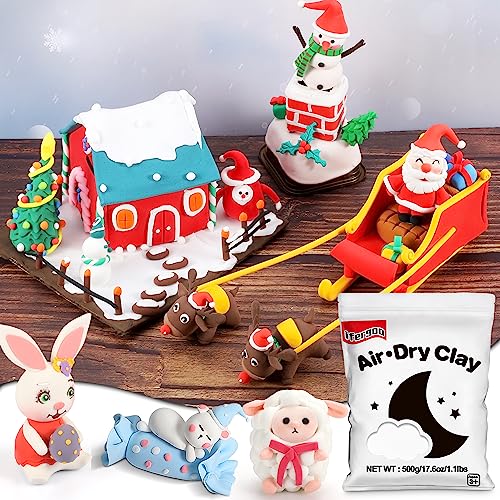 ifergoo 500g White Air Dry Clay, 1.1LBS DIY Creative Modeling Clay for Kids | Refill Foam Magic Clay for School Art & Craft Project, Slime Supplies, Ultra-light & Soft, Gift for Age 3-12 Boys & Girls - color: White/500g