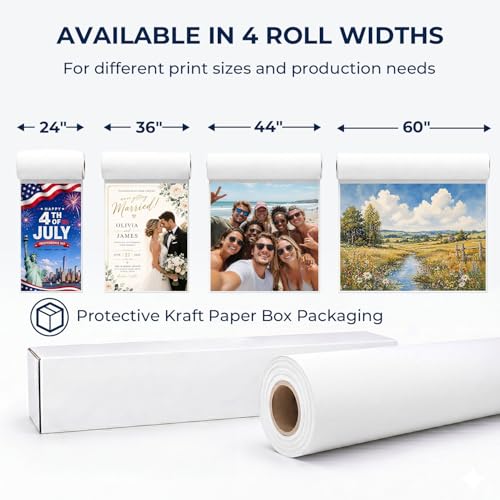 Matte Polyester Canvas Roll for Wide Format Printers, 24" x60', 290 GSM | Quick-dry and water-resistant for fine art, commercial printing, studio photography and gallery wraps, 15 mil with a 2" core - color: 1 roll, size: 24"x60' 290GSM