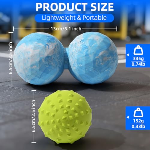 Peanut & Spiky Ball Set for Physical Therapy Blue - color: Bright Blue