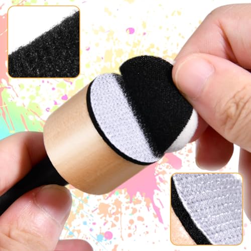 LEONTOOL Mini Ink Blending Tool with 24 Pcs Replacement Refill Sponge Daubers Curved & Flat Ink Applicator Pad, Handle Blending Brushes for Card Making Scrapbooking Art Painting Embossing Stencils